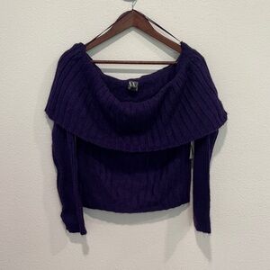 Worthington Off-Shoulder purple Sweater